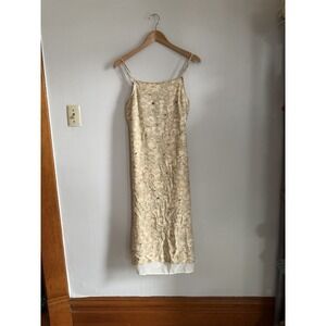 Vintage American Eagle Y2K Mesh Midi Long Layered Dress Floral Large Cottagecore